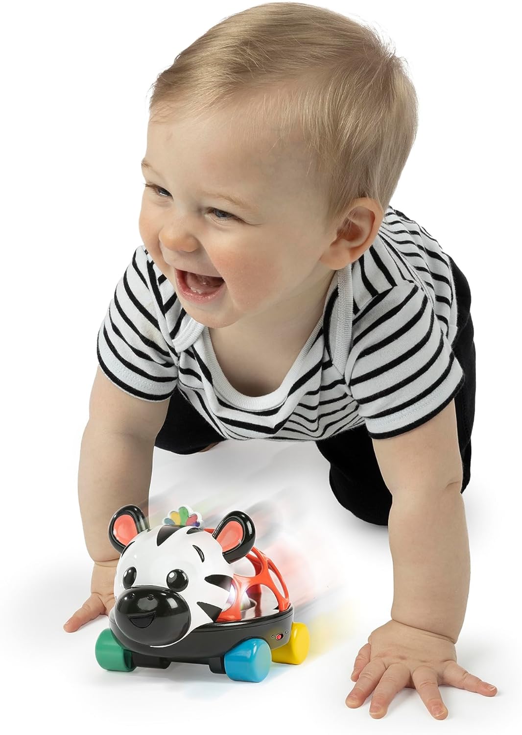 Baby Einstein Coche de Juguete y Pelota sonajero Curious Car de Zen, Luces, a Partir de Tres Meses, la Cebra Zen