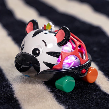 Baby Einstein Coche de Juguete y Pelota sonajero Curious Car de Zen, Luces, a Partir de Tres Meses, la Cebra Zen