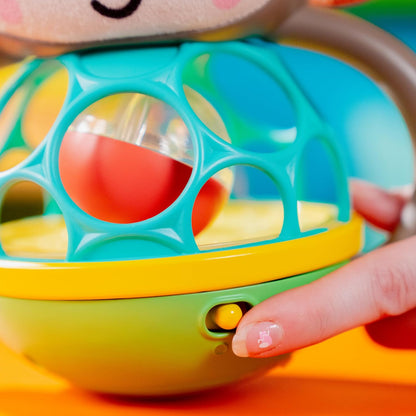 Bright Starts, Juguete sonajero Luminoso y Musical fcil de agarrar Giggle Monkey, tecnologa Oball, para Edades a Partir de 6 Meses, Unisex