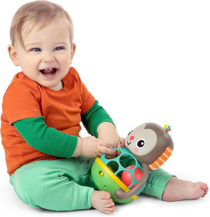 Bright Starts, Juguete sonajero Luminoso y Musical fcil de agarrar Giggle Monkey, tecnologa Oball, para Edades a Partir de 6 Meses, Unisex