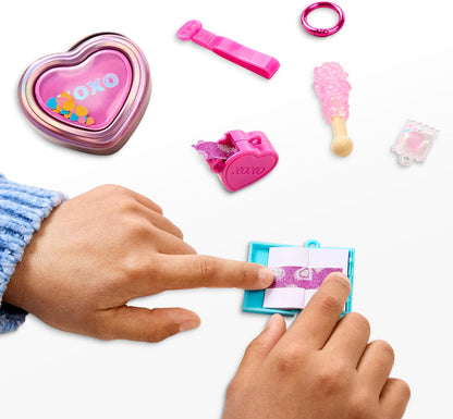 REAL LITTLES Tiny Tins | Comes with Only 1 - Real Metal Tins with 4 Adorable Charms With Micro Scale Real Working Stationery And Bag Tag Dangler | 6 Tiny Tins To Collect