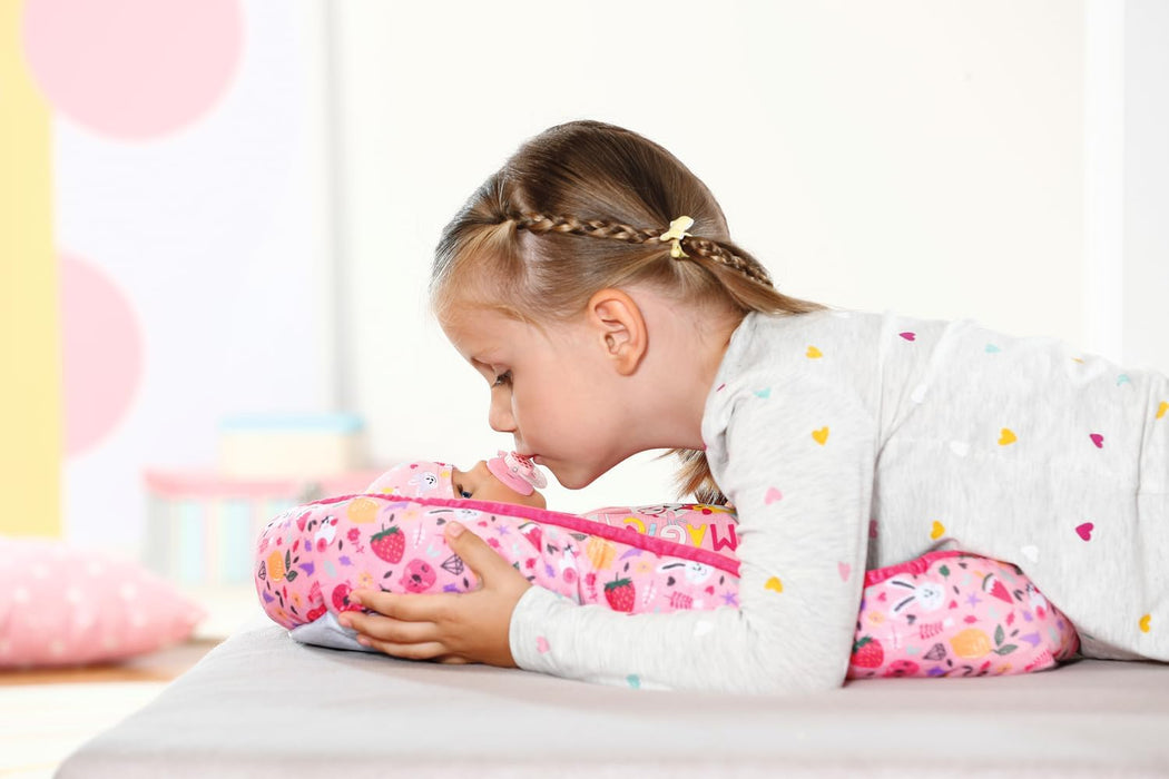 BABY born Baby Nest 835821 - Reversible Baby Nest with Soft Padded Edges for Dolls up to 43cm - Features Berry and Bear Design - Great for Sofa, Floor, and Nursery - Suitable for Children from 3 Years