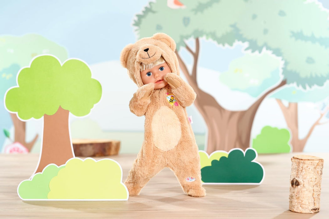 BABY born Bear Suit 836088 - Onesie Bear Outfit with Super Soft Material for 43cm Dolls - Suitable for Children from 3 Years Old