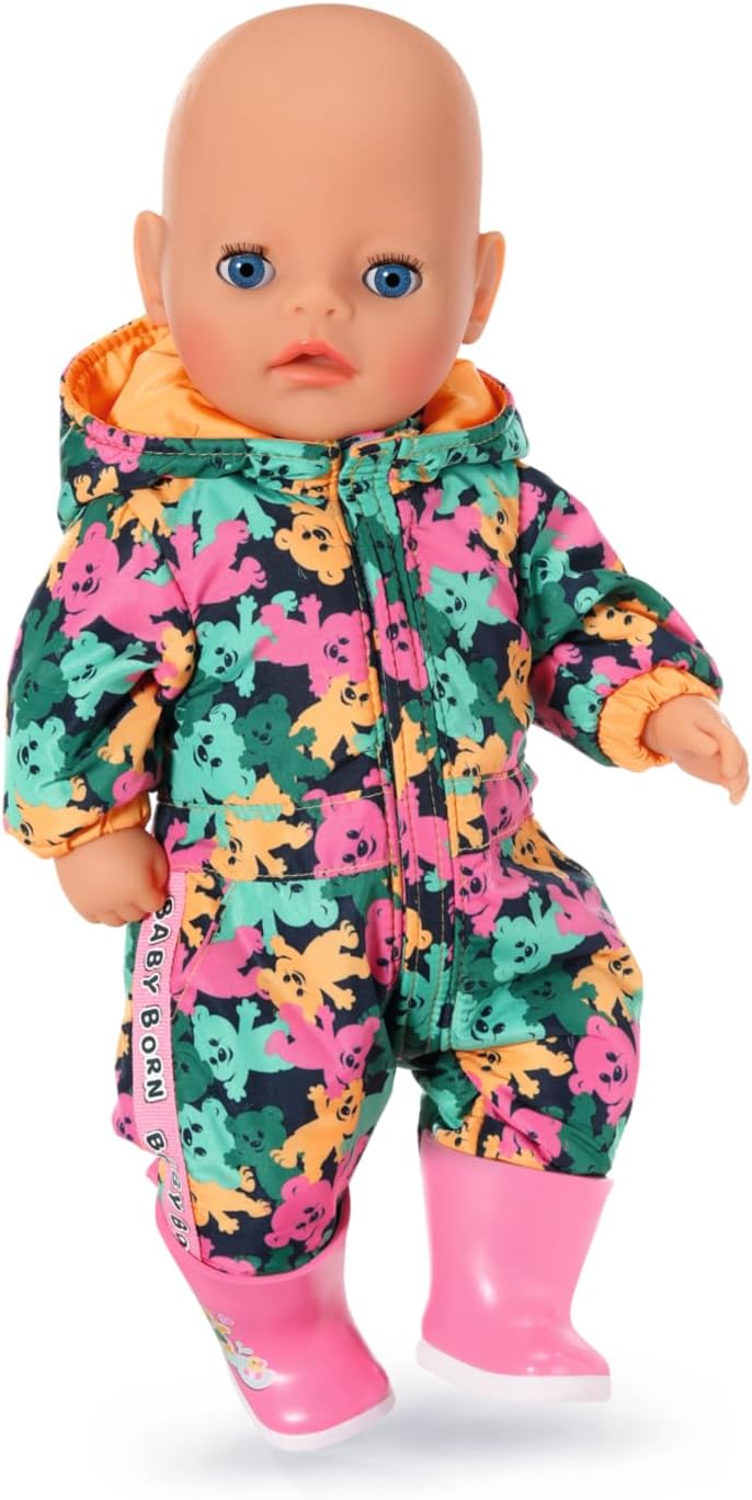 BABY born Little Outdoor Onesie 836323 - Onesie with Matching Wellies for 36cm Doll - Easy for Kids to Dress Independently - Suitable for Children from 1 Years Old
