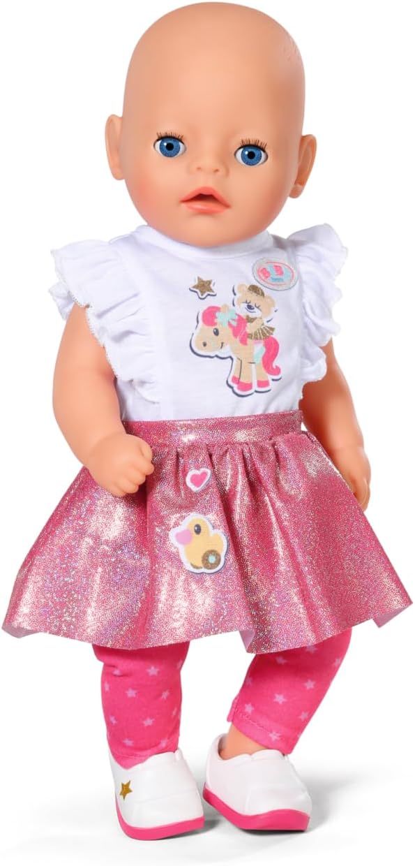 BABY born Little Everyday Outfit 836330 - Outfit with Matching Accessories for 36cm Dolls - Easy for Kids to Dress Independently - Suitable for Children from 1 Years Old