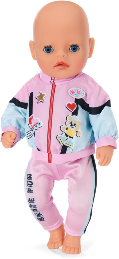 BABY born Little Jogging Suit 836347 - Two-Piece Suit with Matching Trousers, Jacket, and Hanger for 36cm Dolls - Easy for Kids to Dress Independently - Suitable for Children from 1 Years Old
