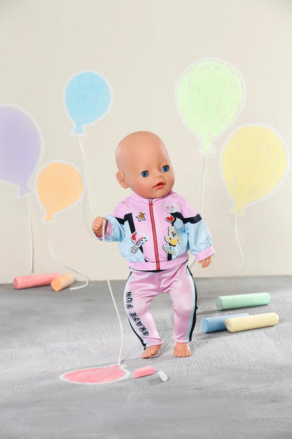 BABY born Little Jogging Suit 836347 - Two-Piece Suit with Matching Trousers, Jacket, and Hanger for 36cm Dolls - Easy for Kids to Dress Independently - Suitable for Children from 1 Years Old
