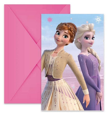 Procos 94057 – Invitations Frozen 2 Wind Spirit, FSC® Mix, 6 Pieces with Envelope, Birthday, Theme Party