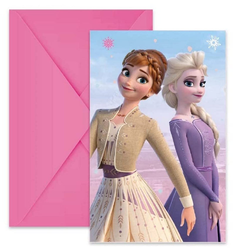 Procos 94057 – Invitations Frozen 2 Wind Spirit, FSC® Mix, 6 Pieces with Envelope, Birthday, Theme Party