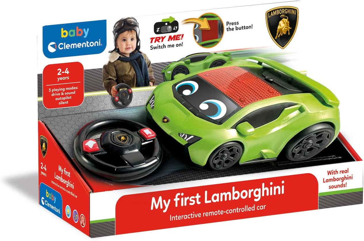 Clementoni- My First Lamborghini RC Car: Remote Control Toy Car, Lights & Sounds (24+ Months)