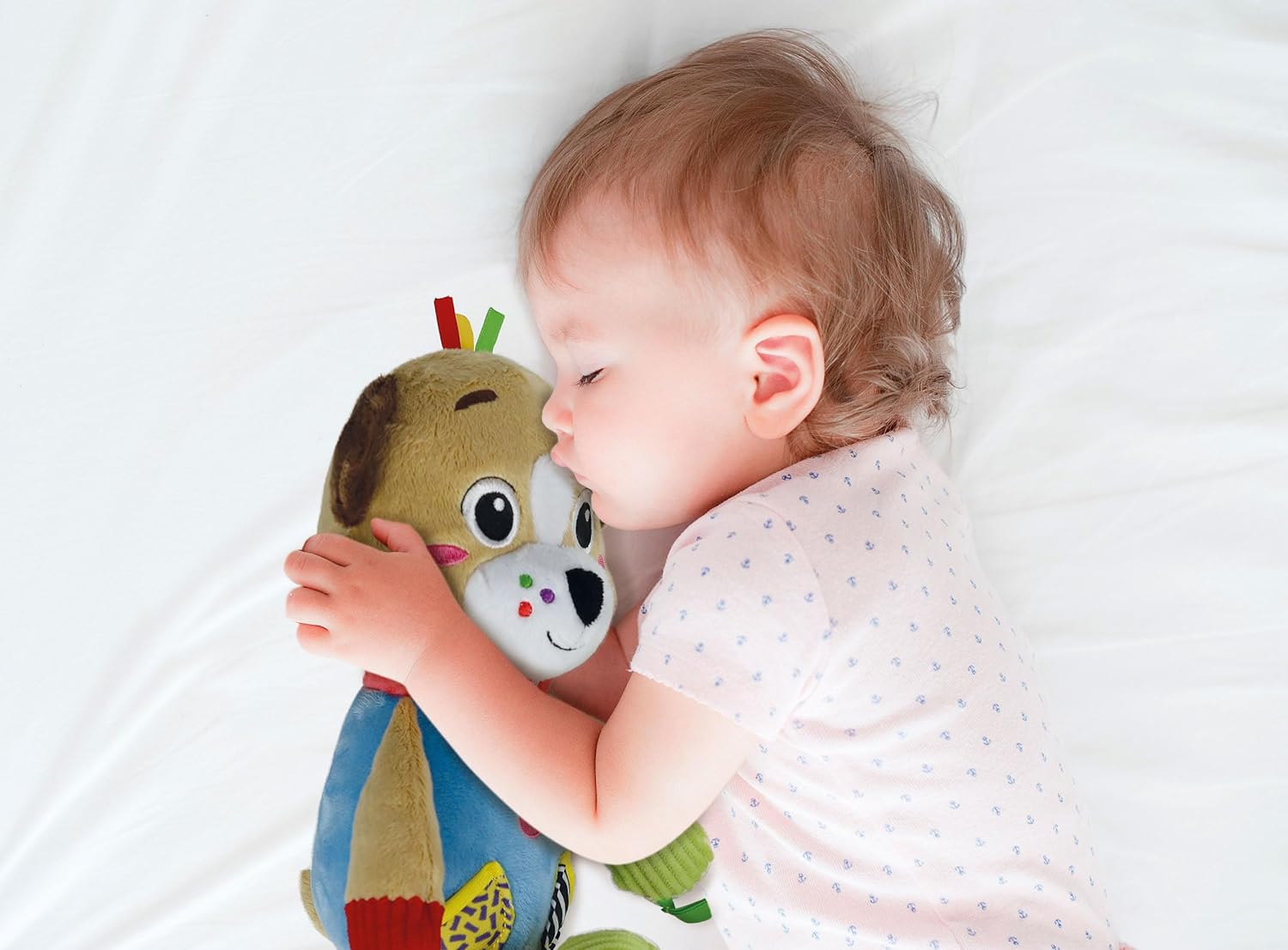 Clementoni Baby Infant Toys - Plush Pete the Puppy - New Born Gift, Animal Soft Toy, Early Development & Activity, Sensory Learning Toys, Cuddly Dog, Toddler 0 Months, Machine Washable, 17905