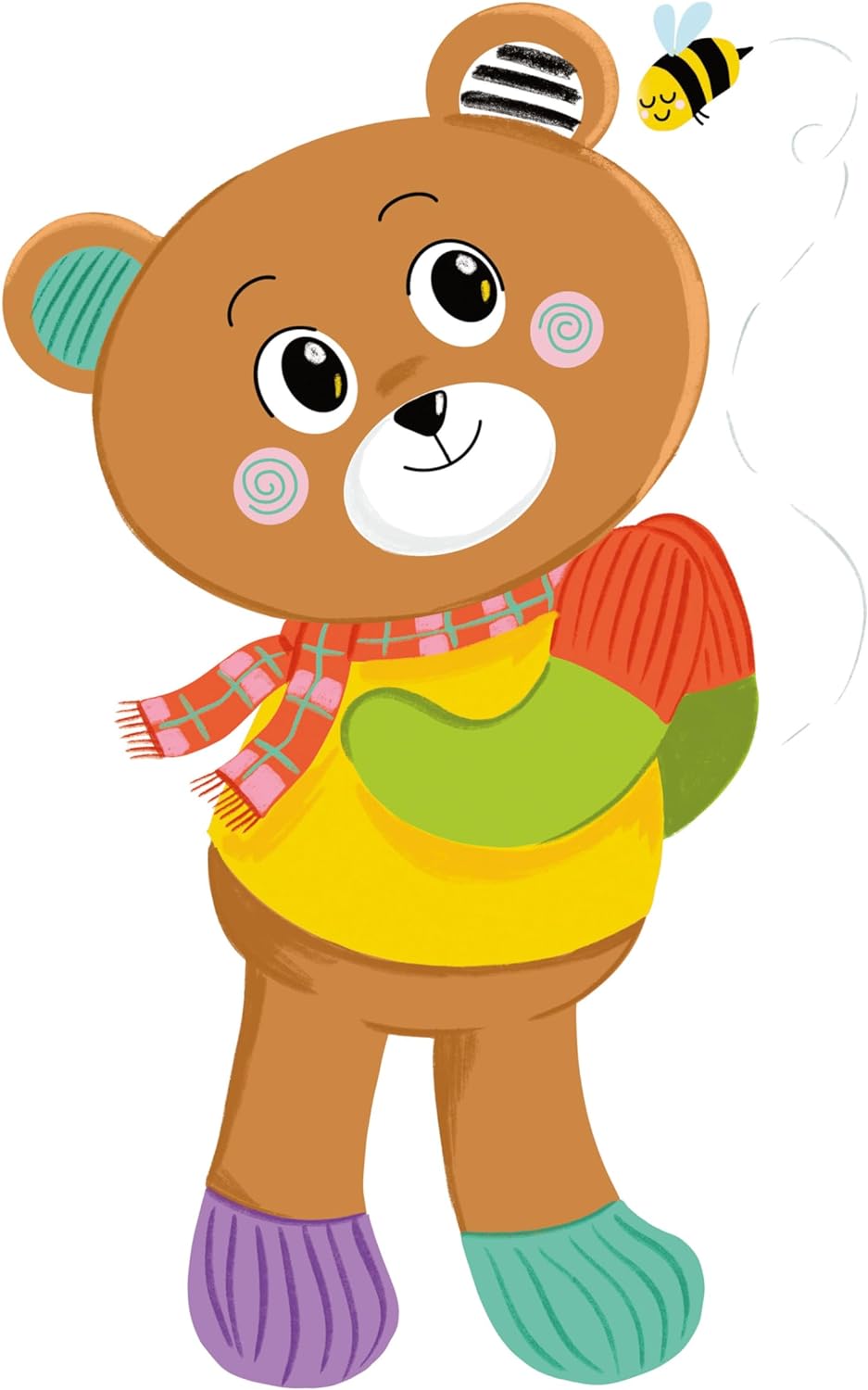 Clementoni Baby Infant Toys - Plush Bob the Bear - New Born Gift, Animal Soft Toy, Early Development & Activity, Sensory Learning Toys, Cuddly Bear, Toddler 0 Months, Machine Washable, 17906