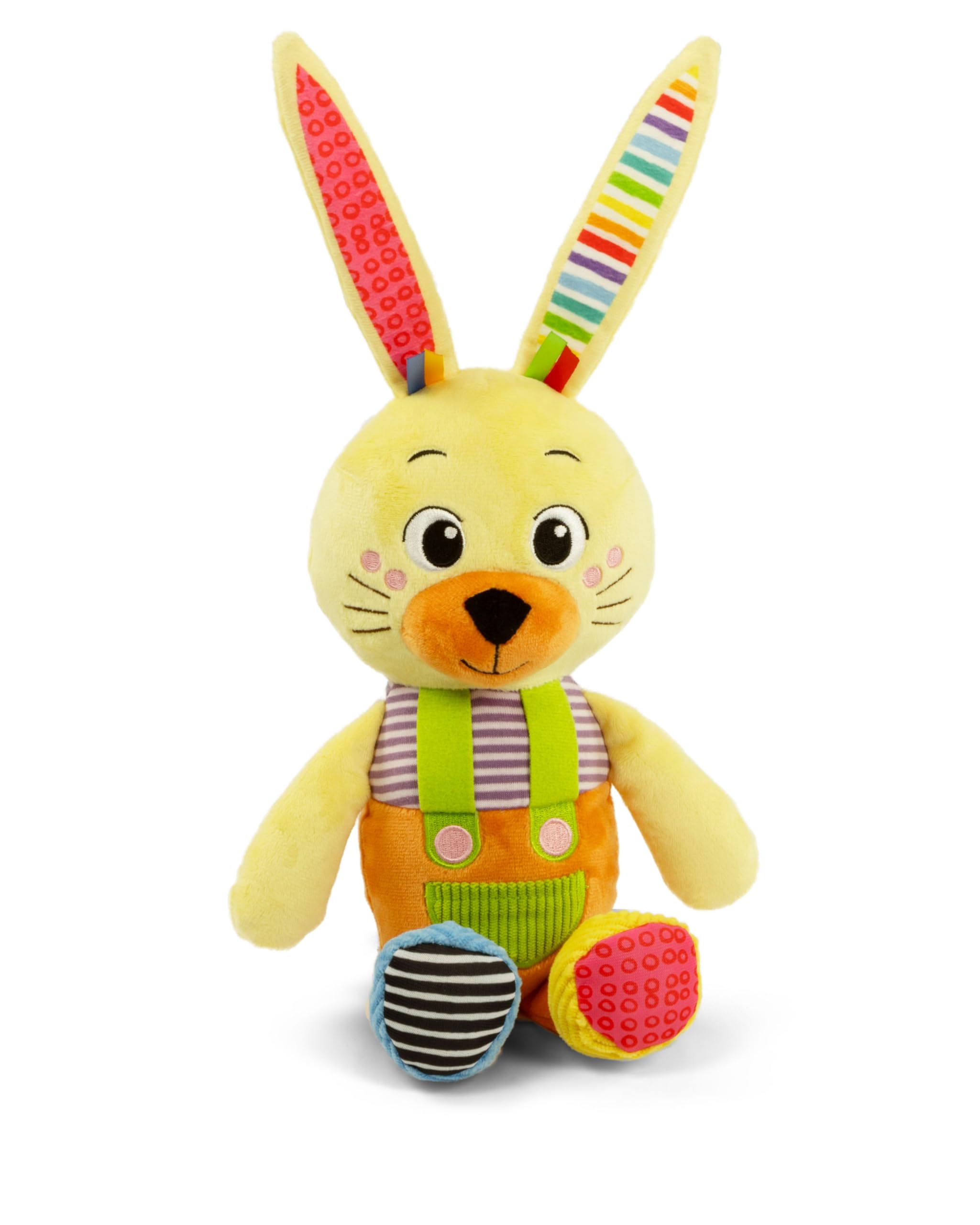 Clementoni Baby Infant Plush Benny The Bunny-New Born Gift, Animal Soft, Early Development & Activity, Sensory Learning Toys, Cuddly Rabbit, Toddler 0 Months, Machine Washable, 17907, Multicolour