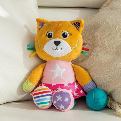 Clementoni Baby Infant Toys - Plush Katy the Kitty - New Born Gift, Animal Soft Toy, Early Development & Activity, Sensory Learning Toys, Cuddly Cat, Toddler 0 Months, Machine Washable, 17908