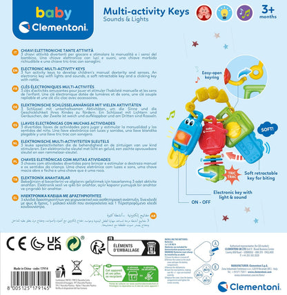 Clementoni Baby Infant Toys - Electronic Keys - Early Development & Activity Toys, Interactive Music Toys, Lights & Sounds, Sensory Learning Toys, Toddler 3 Months, Batteries Included, 17914
