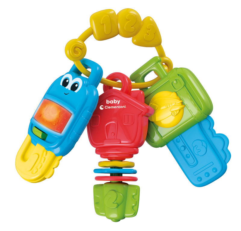 Clementoni Baby Infant Toys - Electronic Keys - Early Development & Activity Toys, Interactive Music Toys, Lights & Sounds, Sensory Learning Toys, Toddler 3 Months, Batteries Included, 17914