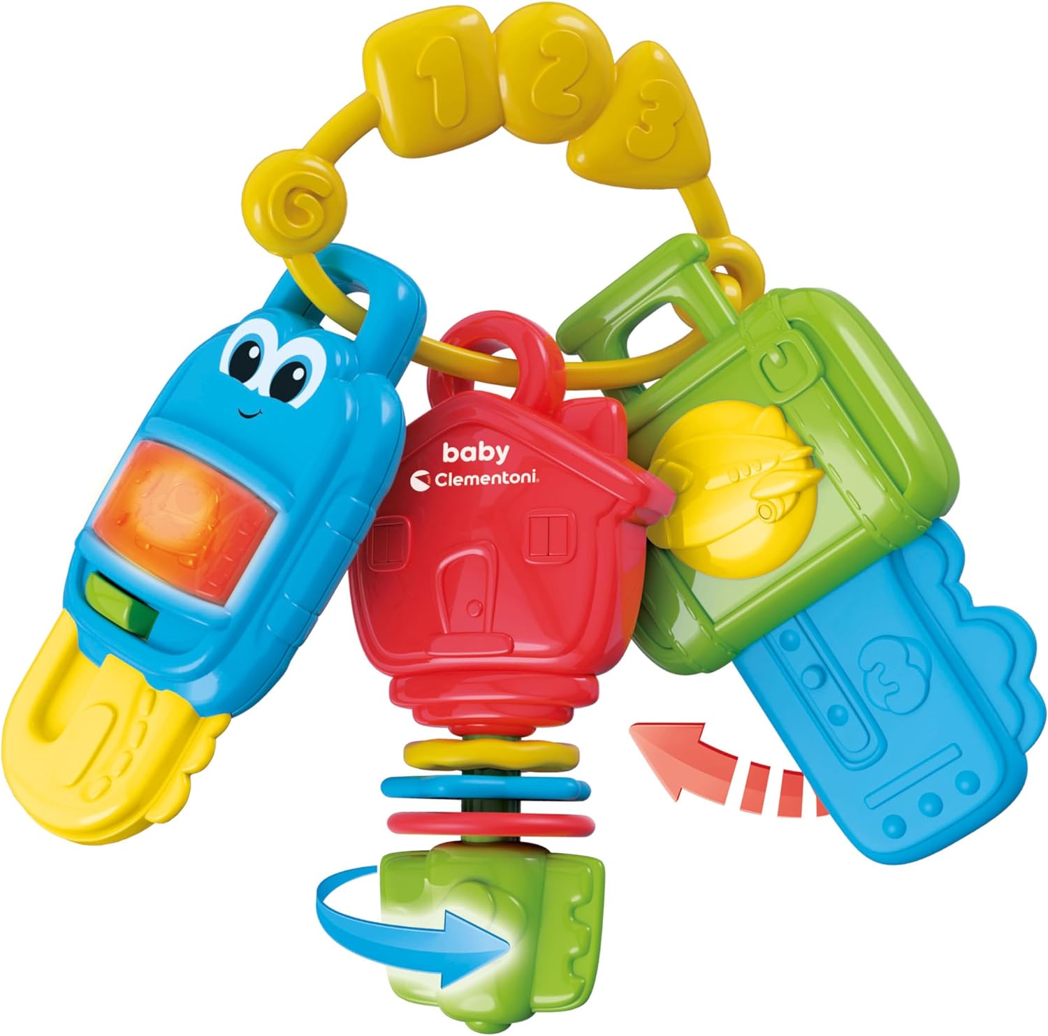 Clementoni Baby Infant Toys - Electronic Keys - Early Development & Activity Toys, Interactive Music Toys, Lights & Sounds, Sensory Learning Toys, Toddler 3 Months, Batteries Included, 17914
