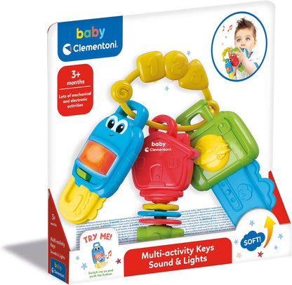 Clementoni Baby Infant Toys - Electronic Keys - Early Development & Activity Toys, Interactive Music Toys, Lights & Sounds, Sensory Learning Toys, Toddler 3 Months, Batteries Included, 17914