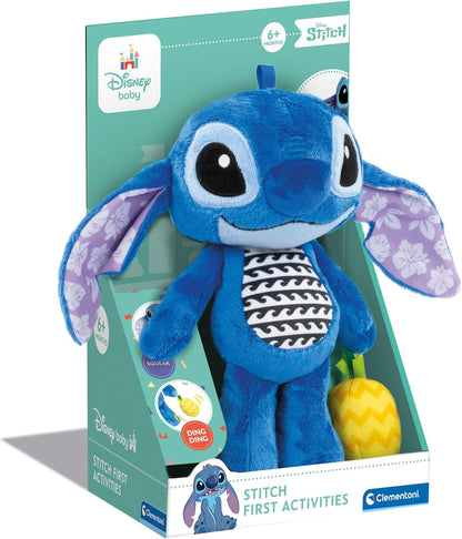 Clementoni Lilo Baby Infant Stitch First Plush Disney, Pushchair Stroller & Pram, Early Development & Activity, Sensory Learning Toys, Gift Toddler 6 Months, 17918, Multicolour