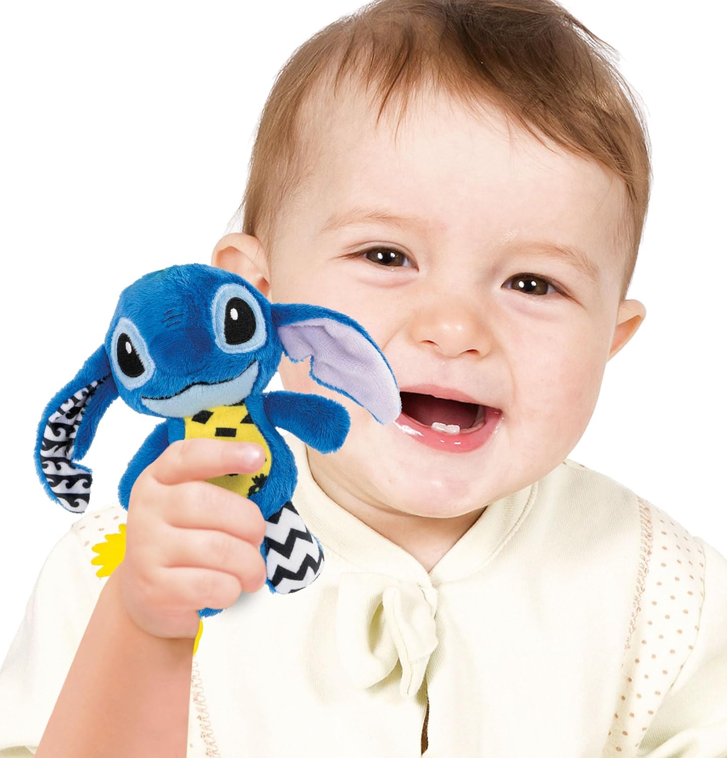 Clementoni Lilo Baby Infant Disney Stitch Rattle, Toddler, Early Years, New Born Soft Gift, 3 Months, Crinkle Squeaky, Sensory Learning Toys, Stroller Pendant, 17919, Multicolour