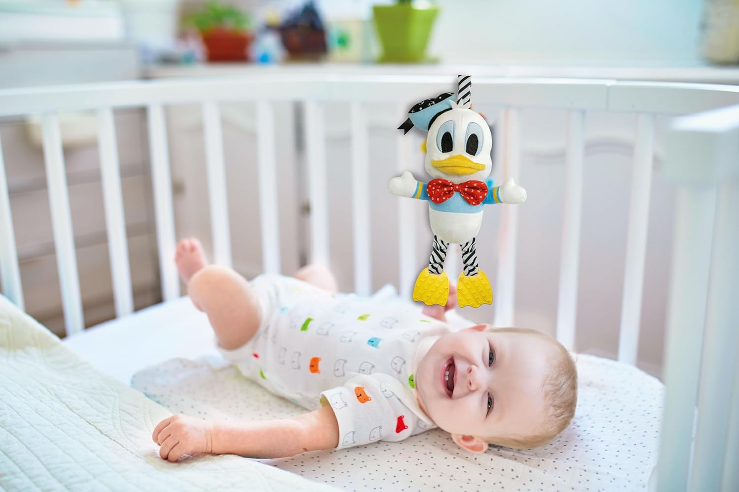 Clementoni Classic Baby Infant Donald Duck First Plush Disney, Pushchair Stroller & Pram, Early Development & Activity, Sensory Learning Toys, Gift Toddler 6 Months, 17921, Multicolour