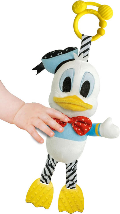 Clementoni Classic Baby Infant Donald Duck First Plush Disney, Pushchair Stroller & Pram, Early Development & Activity, Sensory Learning Toys, Gift Toddler 6 Months, 17921, Multicolour