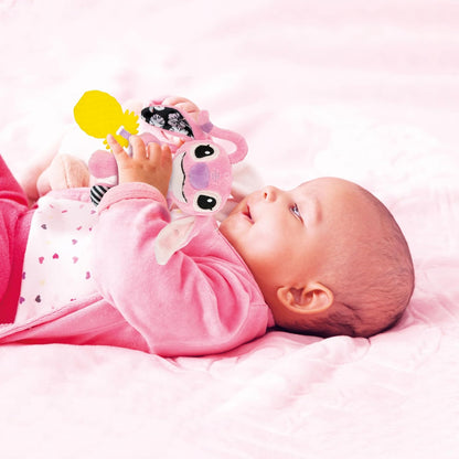 Clementoni Lilo Baby Infant Disney Stitch-Angel Rattle, Toddler, Early Years, New Born Soft Gift, 3 Months, Crinkle Squeaky, Sensory Learning Toys, Stroller Pendant, 17937, Multicolour