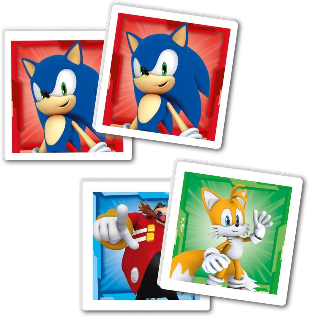 Clementoni Educational Game Edukit 4 in 1 Sonic (Jigsaw Children Puzzle 30 Pieces and 48 Pieces, 6 Cubes, 1 Memo), Game For Children 3-5 Years, Gift For Boy/Girl, Cartoon, Made In Italy, 18318