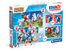 Clementoni Educational Game Edukit 4 in 1 Sonic (Jigsaw Children Puzzle 30 Pieces and 48 Pieces, 6 Cubes, 1 Memo), Game For Children 3-5 Years, Gift For Boy/Girl, Cartoon, Made In Italy, 18318