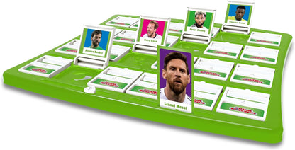 Winning Moves World Football Stars Guess Who? Board Game Green, Play with Messi, Ronaldo, Harry Kane, Salah, easy to set up, gift for ages 6 plus