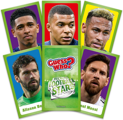 Winning Moves World Football Stars Guess Who? Board Game Green, Play with Messi, Ronaldo, Harry Kane, Salah, easy to set up, gift for ages 6 plus
