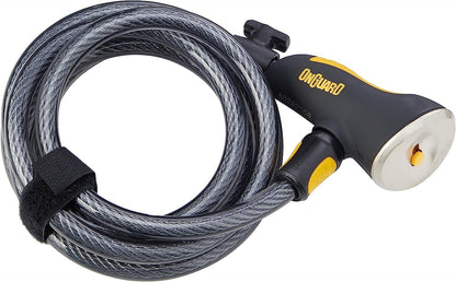 On-Guard Doberman-8027 Keyed Coil Lock - Black, 18.5 x 1.5 cm