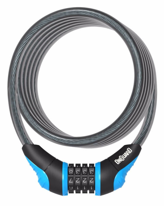 New OnGuard Neon Combo Cable Lock 180 x 12mm 4 Colours (Blue