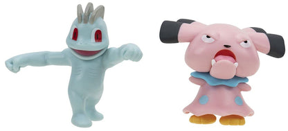 Pokemon Machollo & Snubbull Figures - 5 cm Pokémon Combat Figures - New 2023 - Officially Licensed Pokemon Toy