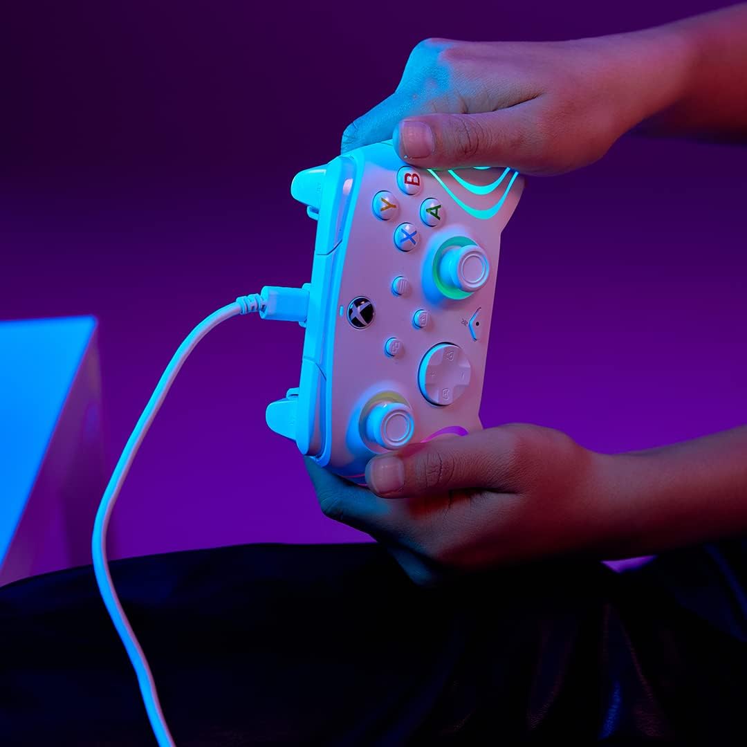 PDP AFTERGLOW XBX WAVE WIRED Controller WHITE for Xbox Series X|S, Xbox One, Officially Licensed