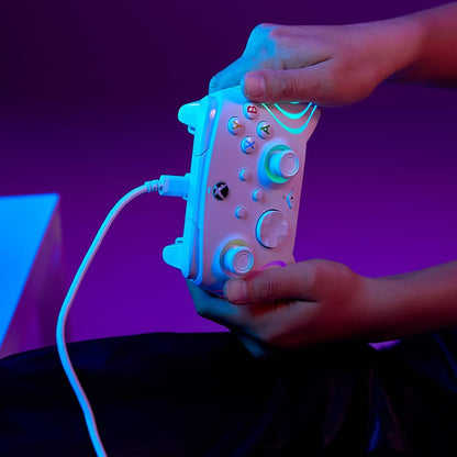 PDP AFTERGLOW XBX WAVE WIRED Controller WHITE for Xbox Series X|S, Xbox One, Officially Licensed
