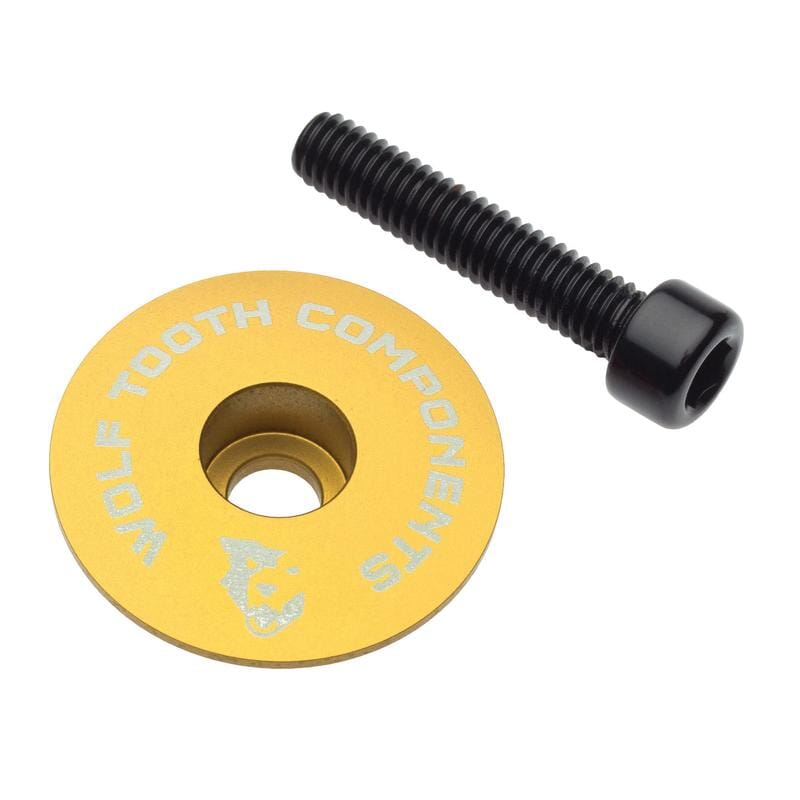 Wolf Tooth Ultralight Stem Cap and Bolt Gold One Size