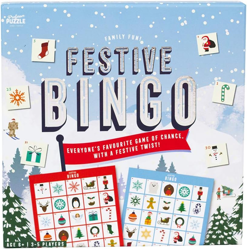 Professor PUZZLE | Festive Bingo | Card Game | Ages 6+ | 3-5 Players