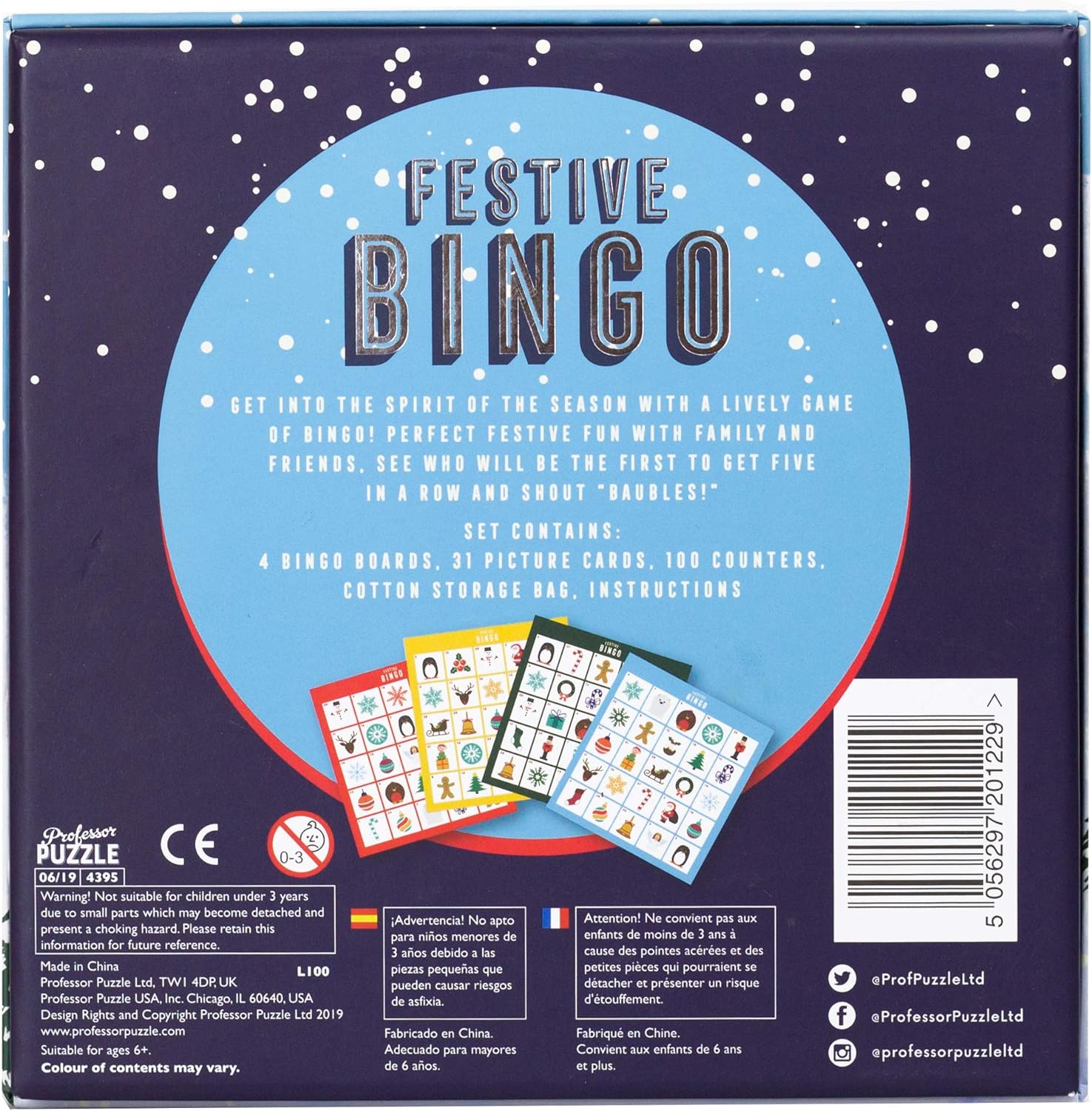 Professor PUZZLE | Festive Bingo | Card Game | Ages 6+ | 3-5 Players
