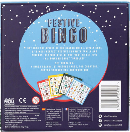 Professor PUZZLE | Festive Bingo | Card Game | Ages 6+ | 3-5 Players