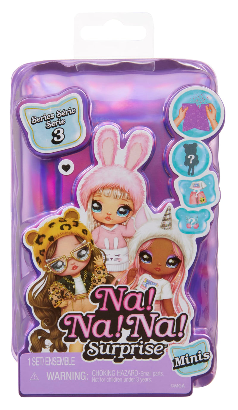 Na Na Na Surprise Minis Series 3-10 cm Fashion Doll - Mystery Packaging with Confetti Surprise - Includes 1 Doll, Outfit and Shoes - Posable - Kids Toy - Great for Ages 4+ Years