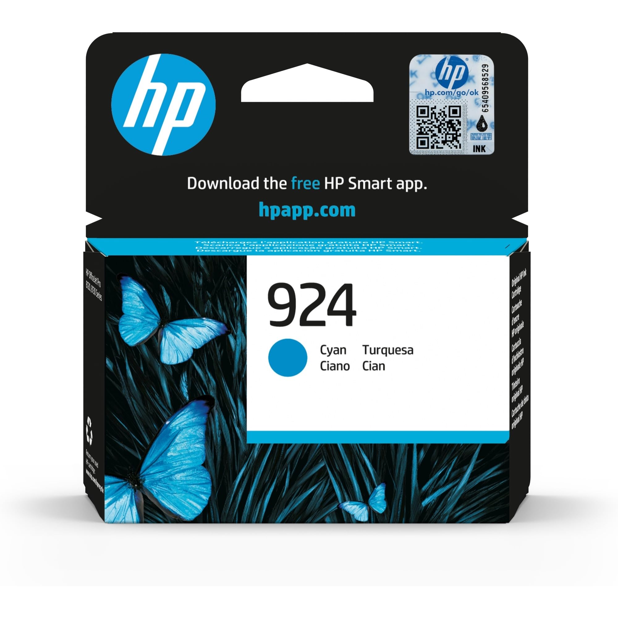 HP 924 4K0U3NE, Cartuccia Originale 400 Pagine, Compatibile con le Stampanti OfficeJet Pro Serie 8120 e 8130
