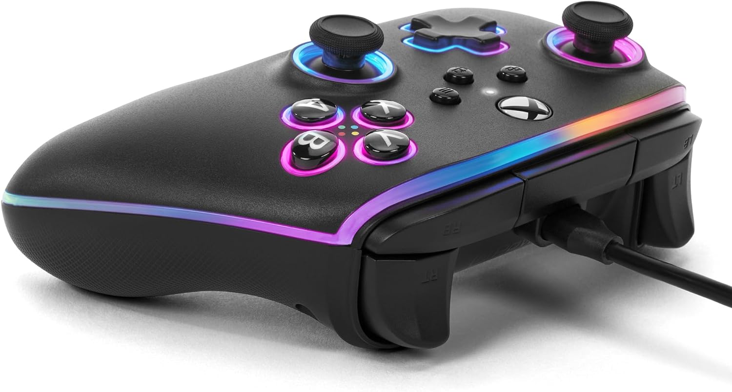 PowerA Advantage Wired Controller for Xbox Series X|S with Lumectra - Black, Gamepad, Wired Video Game Controller, Gaming Controller, works with Xbox One and Windows 10/11, Officially Licensed