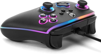 PowerA Advantage Wired Controller for Xbox Series X|S with Lumectra - Black, Gamepad, Wired Video Game Controller, Gaming Controller, works with Xbox One and Windows 10/11, Officially Licensed