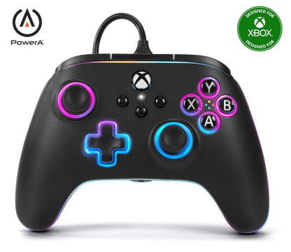 PowerA Advantage Wired Controller for Xbox Series X|S with Lumectra - Black, Gamepad, Wired Video Game Controller, Gaming Controller, works with Xbox One and Windows 10/11, Officially Licensed