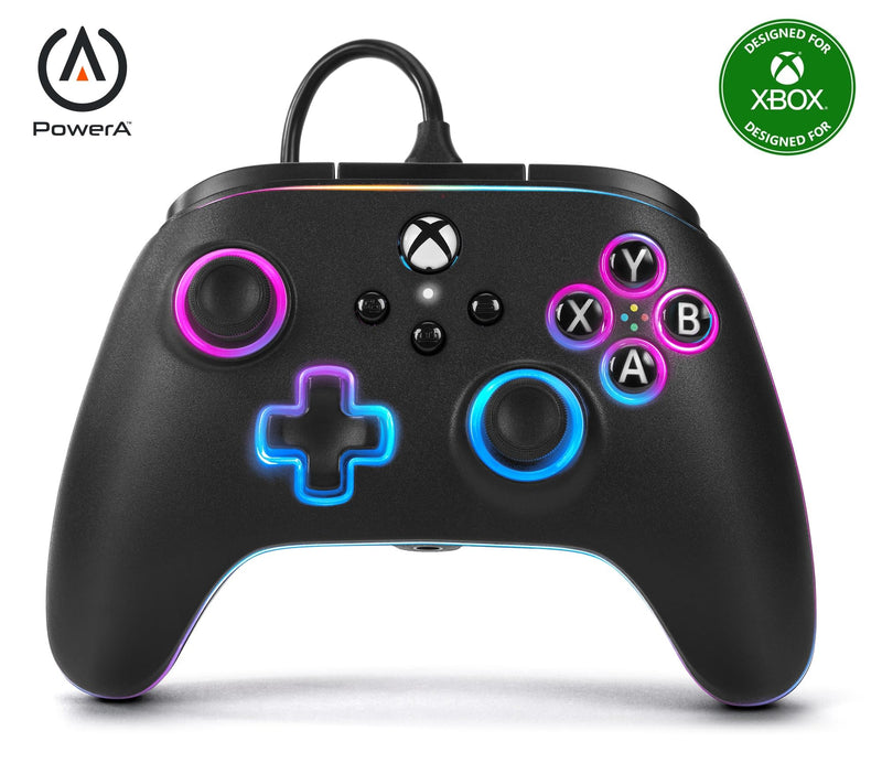 PowerA Advantage Wired Controller for Xbox Series X|S with Lumectra - Black, Gamepad, Wired Video Game Controller, Gaming Controller, works with Xbox One and Windows 10/11, Officially Licensed