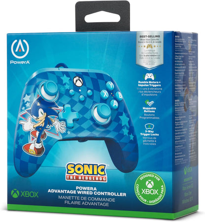 PowerA Advantage Wired Controller for Xbox Series X|S - Sonic Style, Gamepad, Wired Video Game Controller, Gaming Controller, USB-C, works with Xbox One and Windows 10/11, Officially Licensed