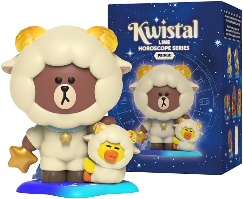 Mighty Jaxx Line Friends Horoscopes Kwistal Fwenz Primus Series | Sealed Tray of 6 - Contains No Duplicates | Blind Box Toy Collectible Figurines
