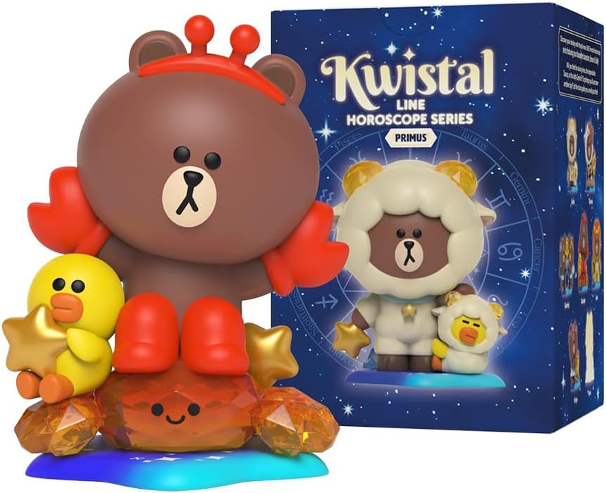 Mighty Jaxx Line Friends Horoscopes Kwistal Fwenz Primus Series | Sealed Tray of 6 - Contains No Duplicates | Blind Box Toy Collectible Figurines