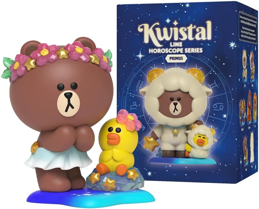 Mighty Jaxx Line Friends Horoscopes Kwistal Fwenz Primus Series | Sealed Tray of 6 - Contains No Duplicates | Blind Box Toy Collectible Figurines